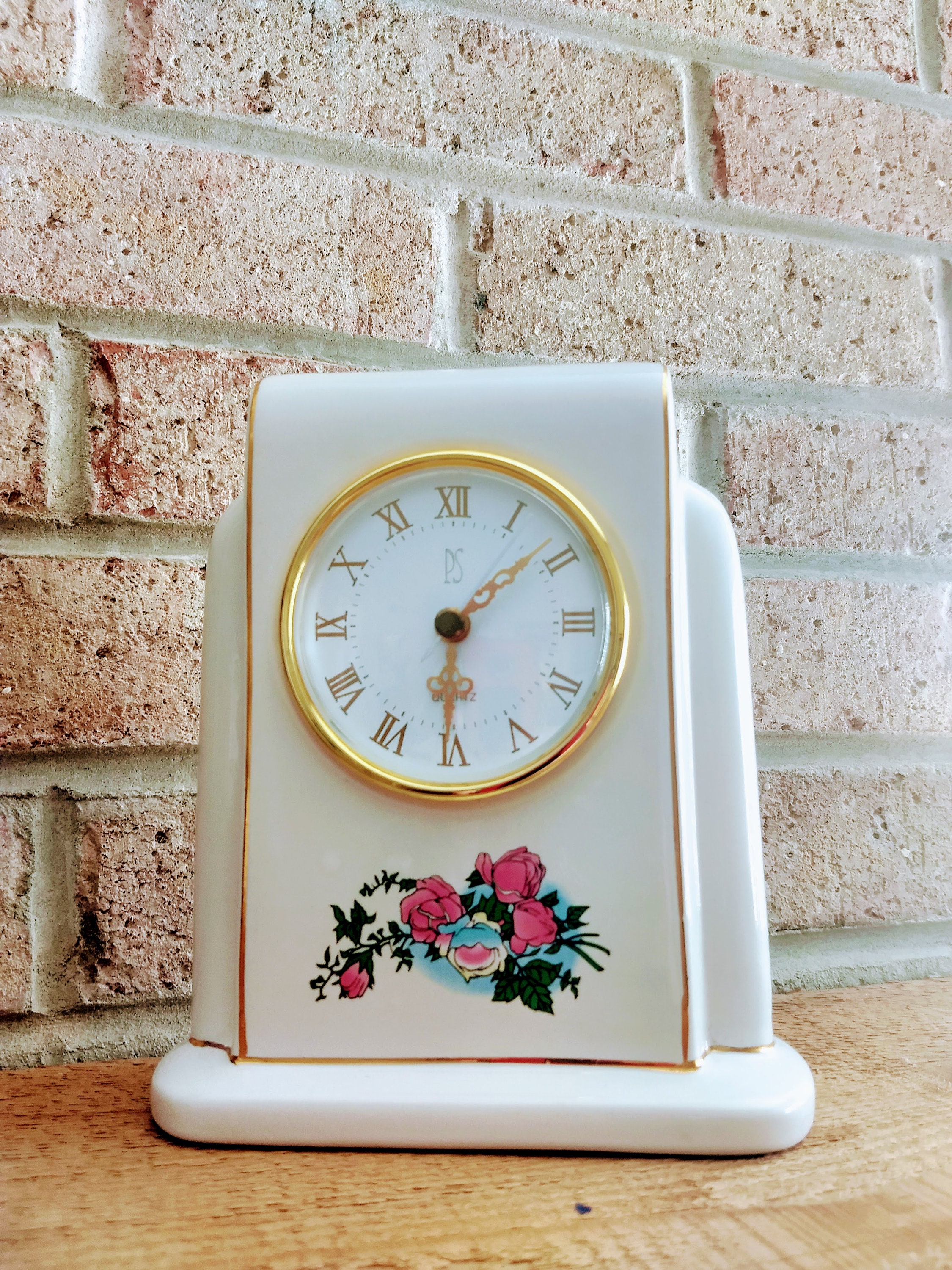 White Porcelain Limited Edition Mantel Clock/collectible PS 1996