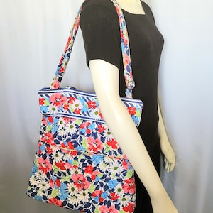 VERA BRADLEY Shoulder Floral Bag/Quilted Summer Floral Print Tote Bag/Multicolor Daisy Flowers Print Designer Bag/Gift For Her/Gift Idea/869