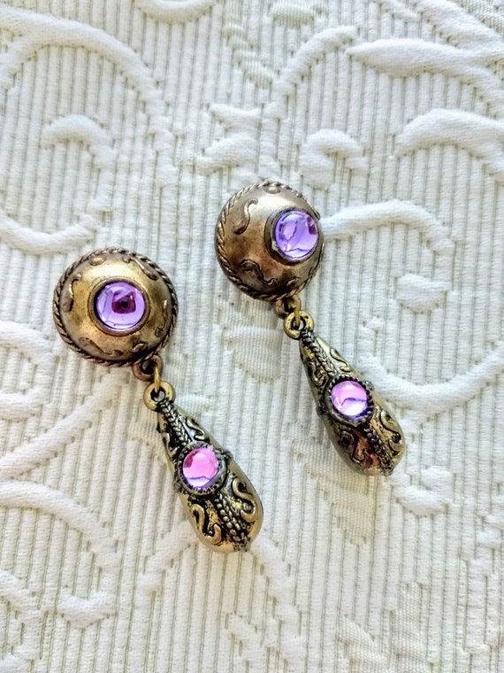 Rare Vintage Dangle Stud Earrings/Unique Antique … - image 1