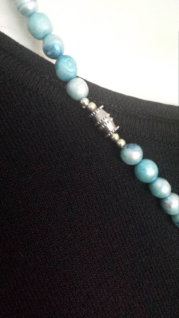 Fresh Water Pearls Necklace/Blue Pearls Necklace/… - image 5