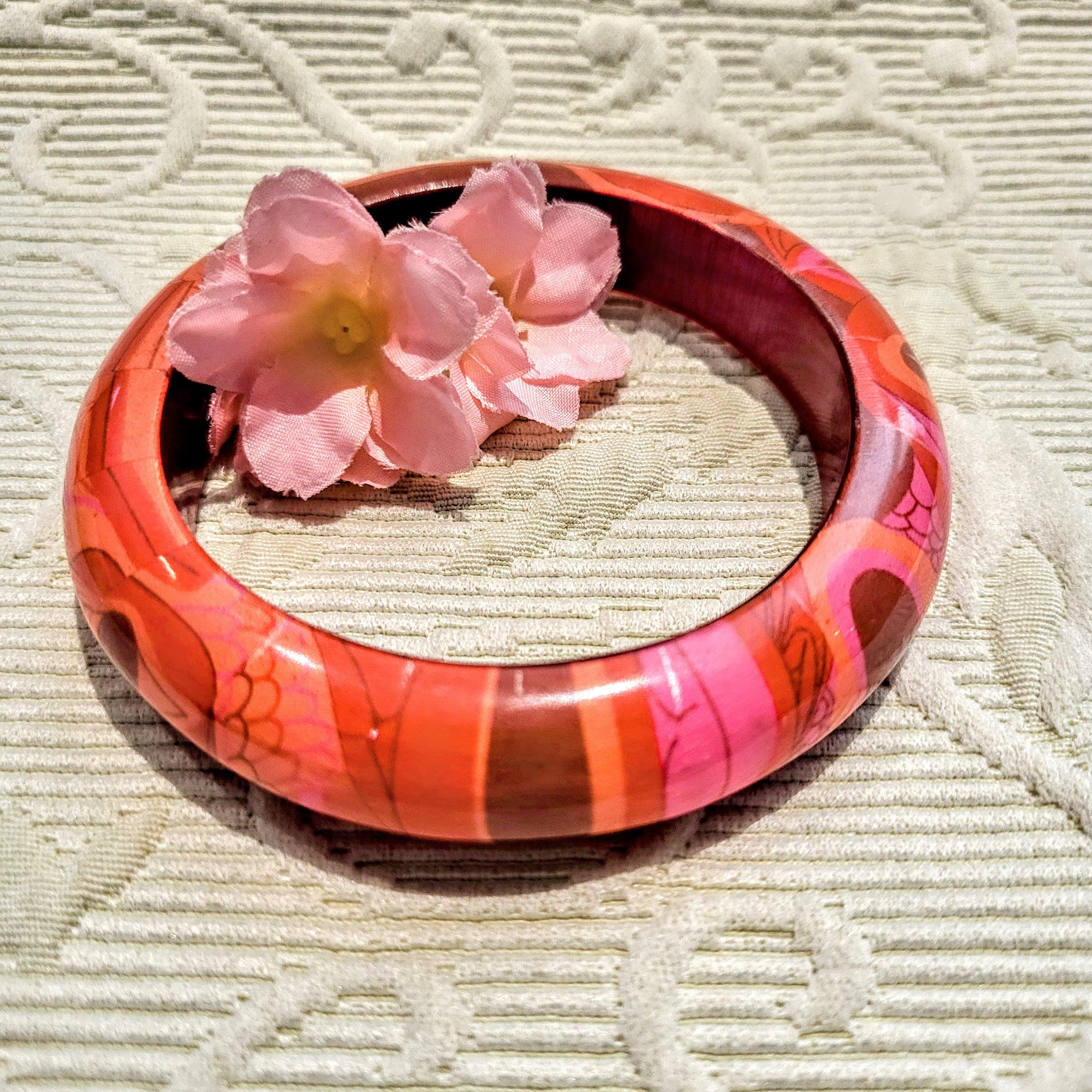 希少品/コレクター向けアート Jeverly RAVEN 木製バングルブレスレット