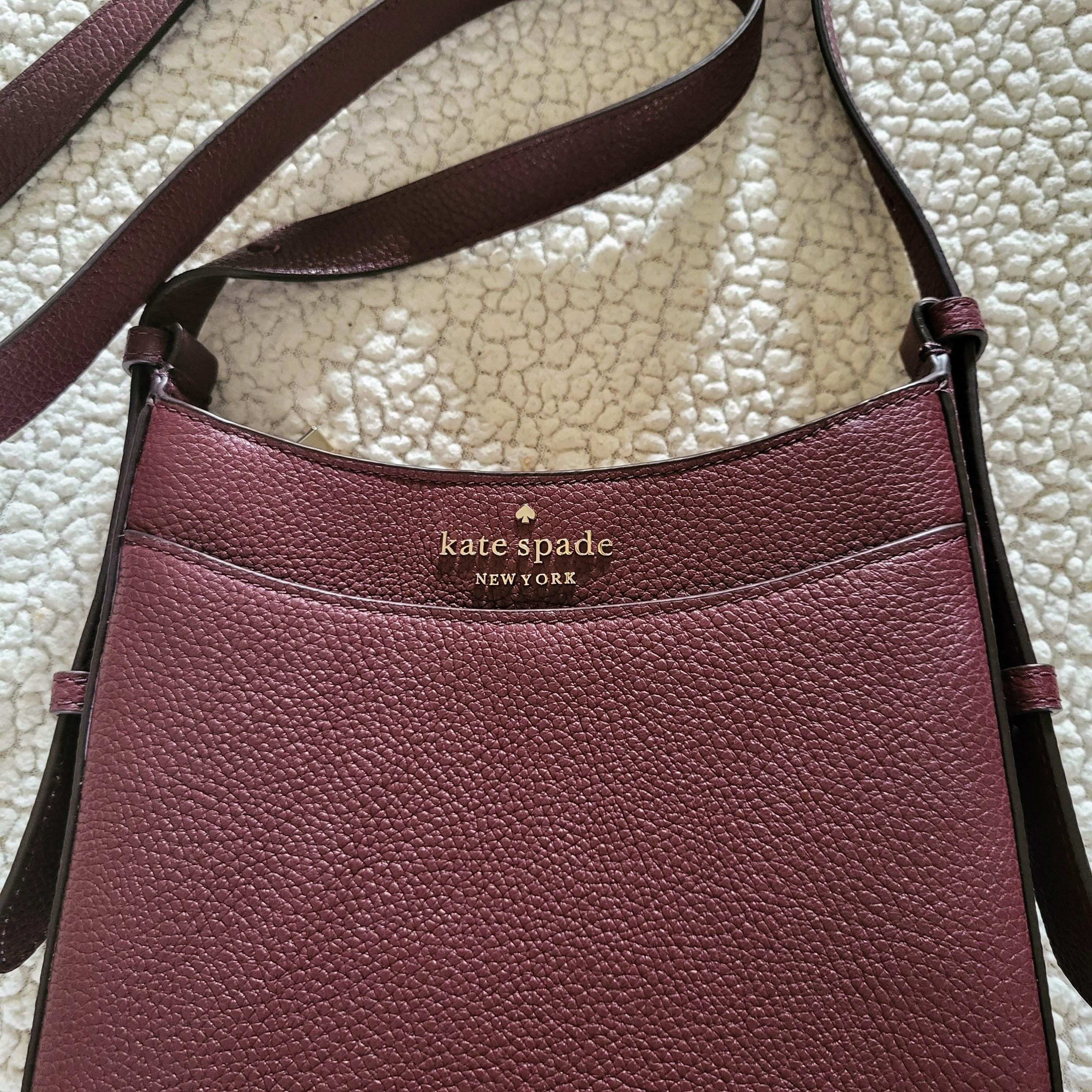 KATE SPADE New York Burgundy Pebbled Leather Leila North 