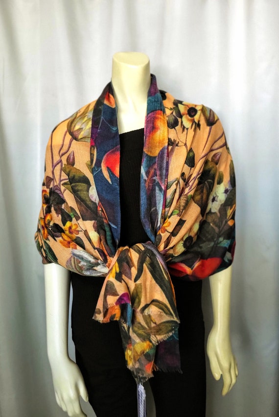 Over Size Wool & Silk Shawl Wrap/ITALIAN Designer… - image 4