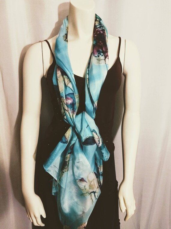 PURE SILK Wrap/Extra Big Silk Shawl Scarf/Luxury … - image 3