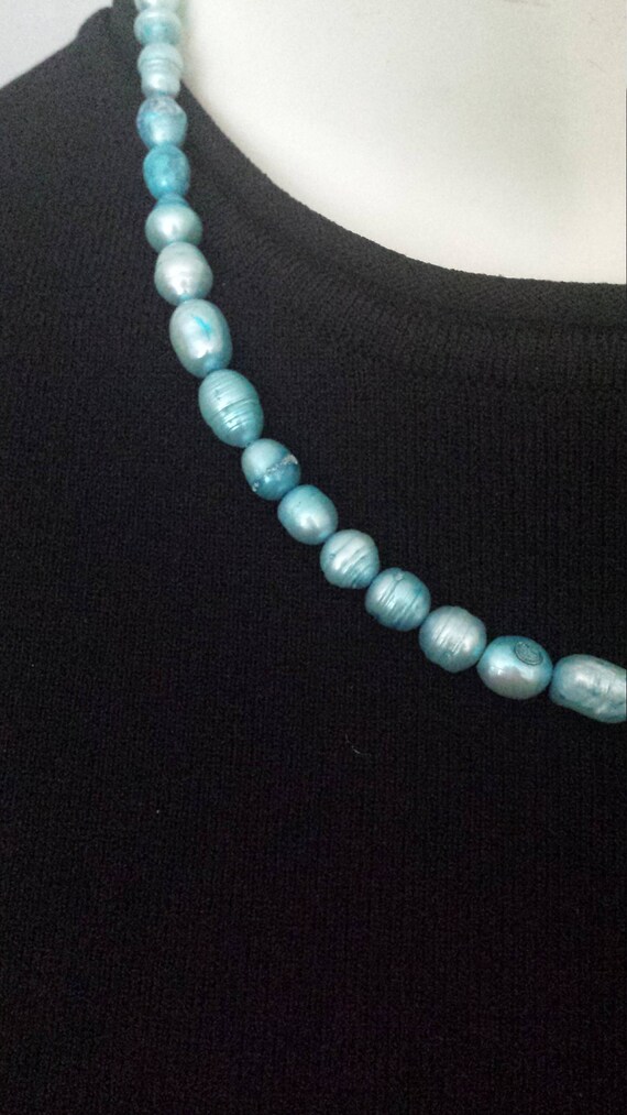 Fresh Water Pearls Necklace/Blue Pearls Necklace/… - image 2