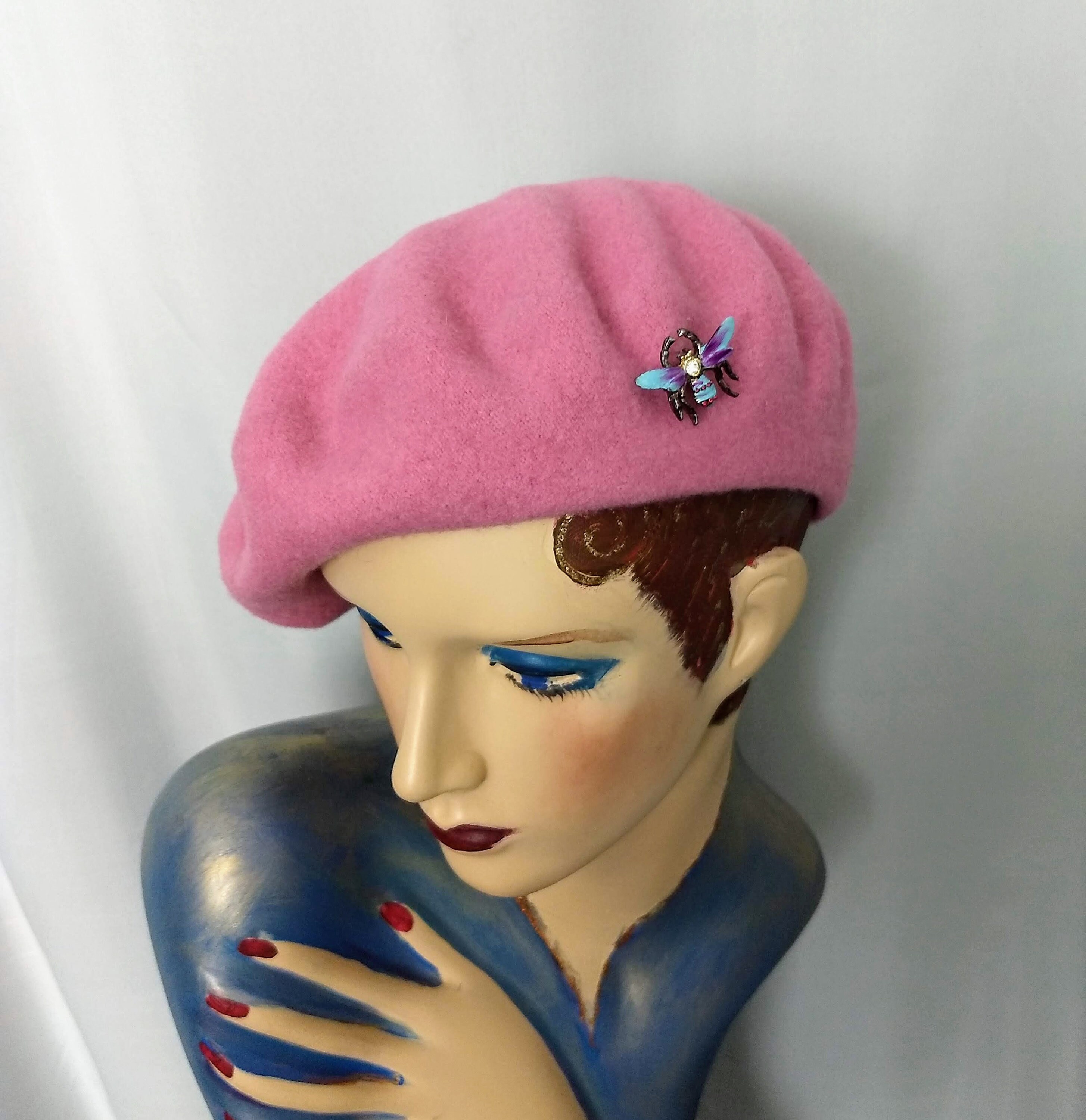 9333 Wool Beret Hat Classic Solid Color French Beret For Women (pink) JOYHY Women main image 3