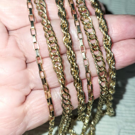 Layered Gold-Tone Three-String  Chains Necklace S… - image 6