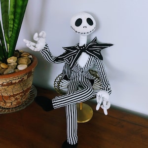 Night Before Christmas Rare Collectible Doll, Original Classic Disney Jack Skellington Tim Burton Halloween Decor Collectors Doll,No.895