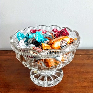 Crystal Candy Footed Bowl Dish/24% Lead Hand Cut Duitse Crystal Bowl/Vintage Heavy Lead Crystal/Duitse Democratische Republiek Kristallen/No.217