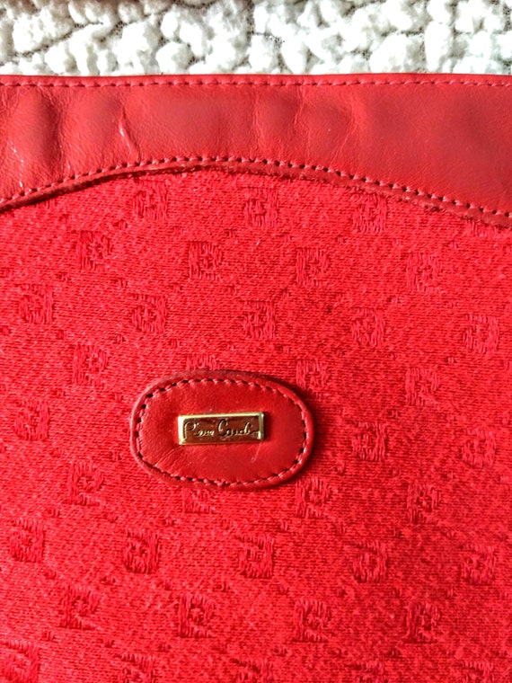 PIERRE CARDIN Designer Red Logo Canvas Shoulder B… - image 5