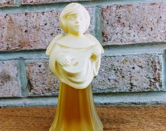 Under 20.00/AVON Angel Song Cologne/Vintage Angel with Mandolin Collectible Full Bottle Fragrance Decanter/Gift For Collectors/No.202