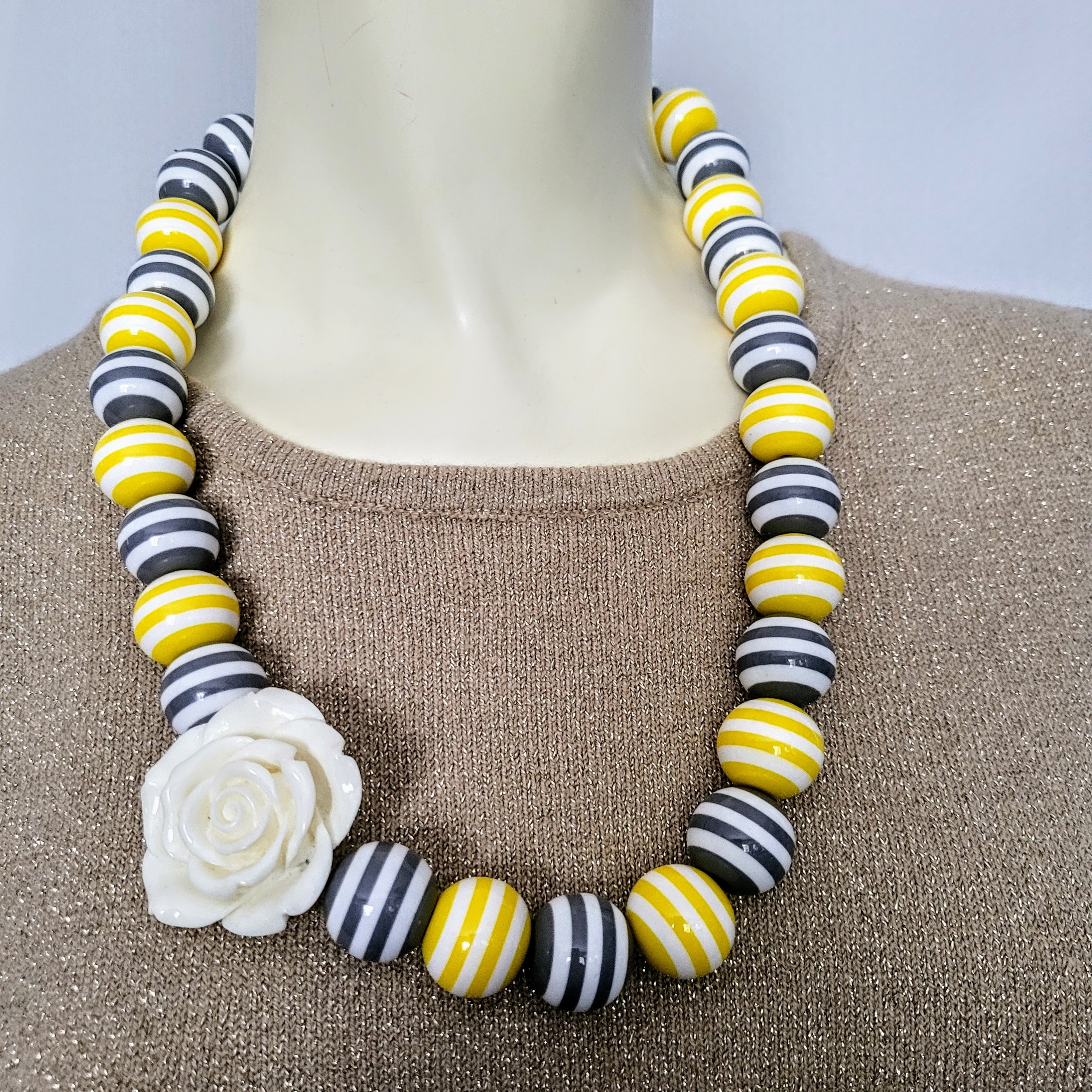 Vintage Necklace Talbots Jewelry Sale Chunky Yellow Grey