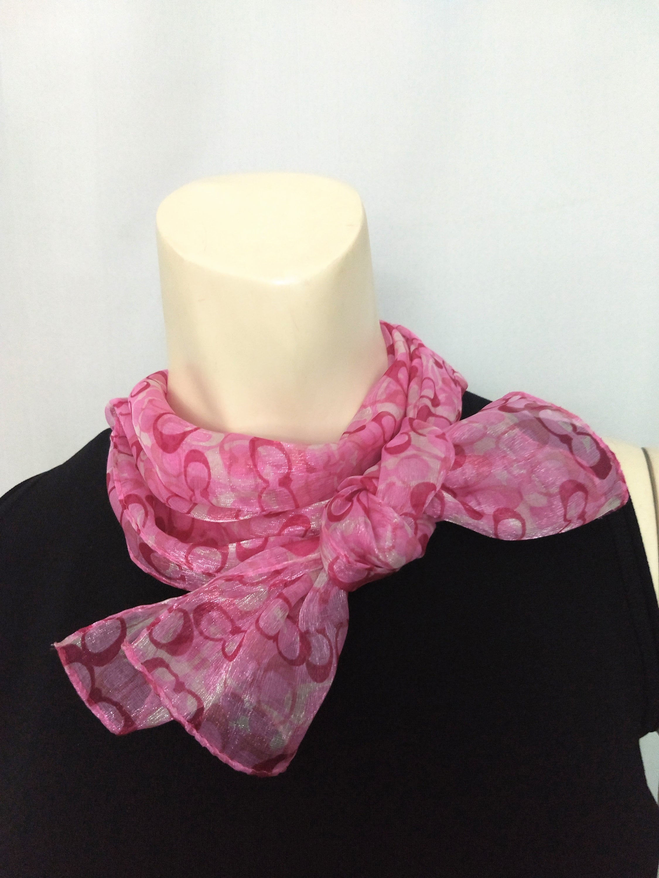 Coach Pink and Purple Hair Scarf Did you miss me ? Cause I missed y main image 3