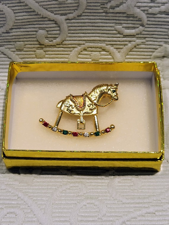 AVANTE Rocking Horse Brooch/Vintage 70's Signed G… - image 7