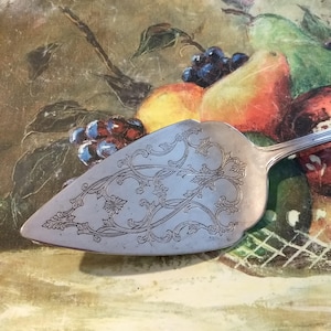 Silver Engraved Cake Server/GORHAM ITALIAN Silver Pastry Server/Vintage Floral Designed Collectible Silverware Table Décor/Gift Idea/No.273