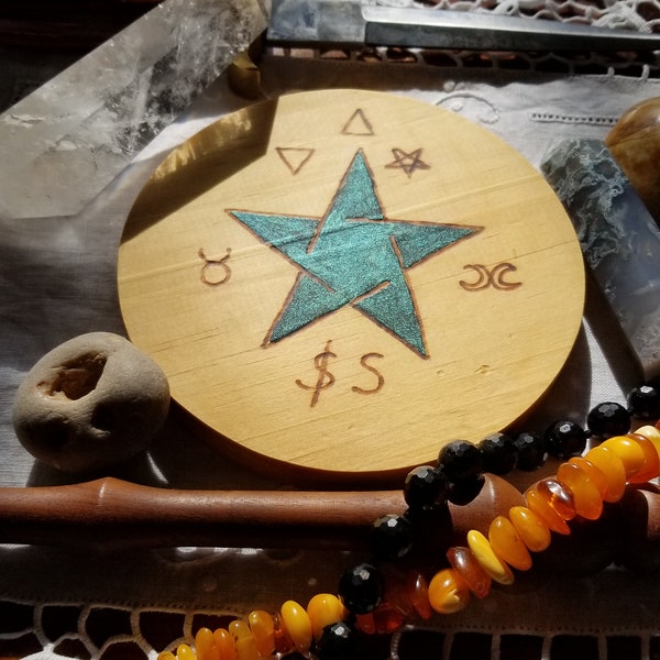 Gardnerian Alexandrian Wicca Altar Pentacle | Traditional Witchcraft Paten BTW