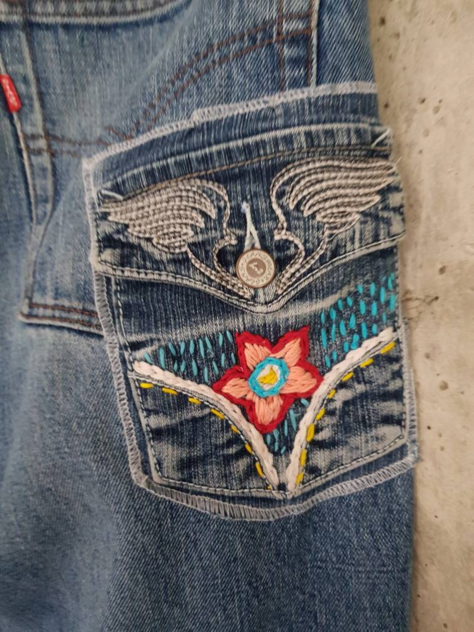 Vintage Jean's Embroidery Jeans All SIZES | Etsy