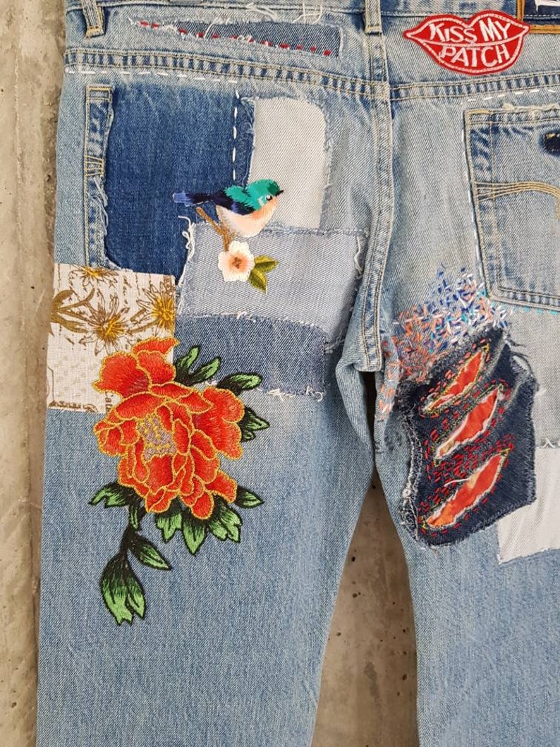 Vintage Jean's Embroidery Jeans All SIZES - Etsy