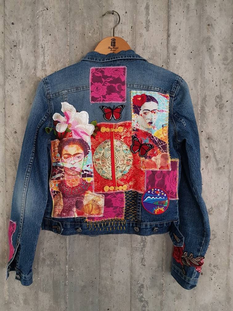 Prida Kahlo Jacket Vintage 80s90s Slim Fit Denim Jeans Retro - Etsy