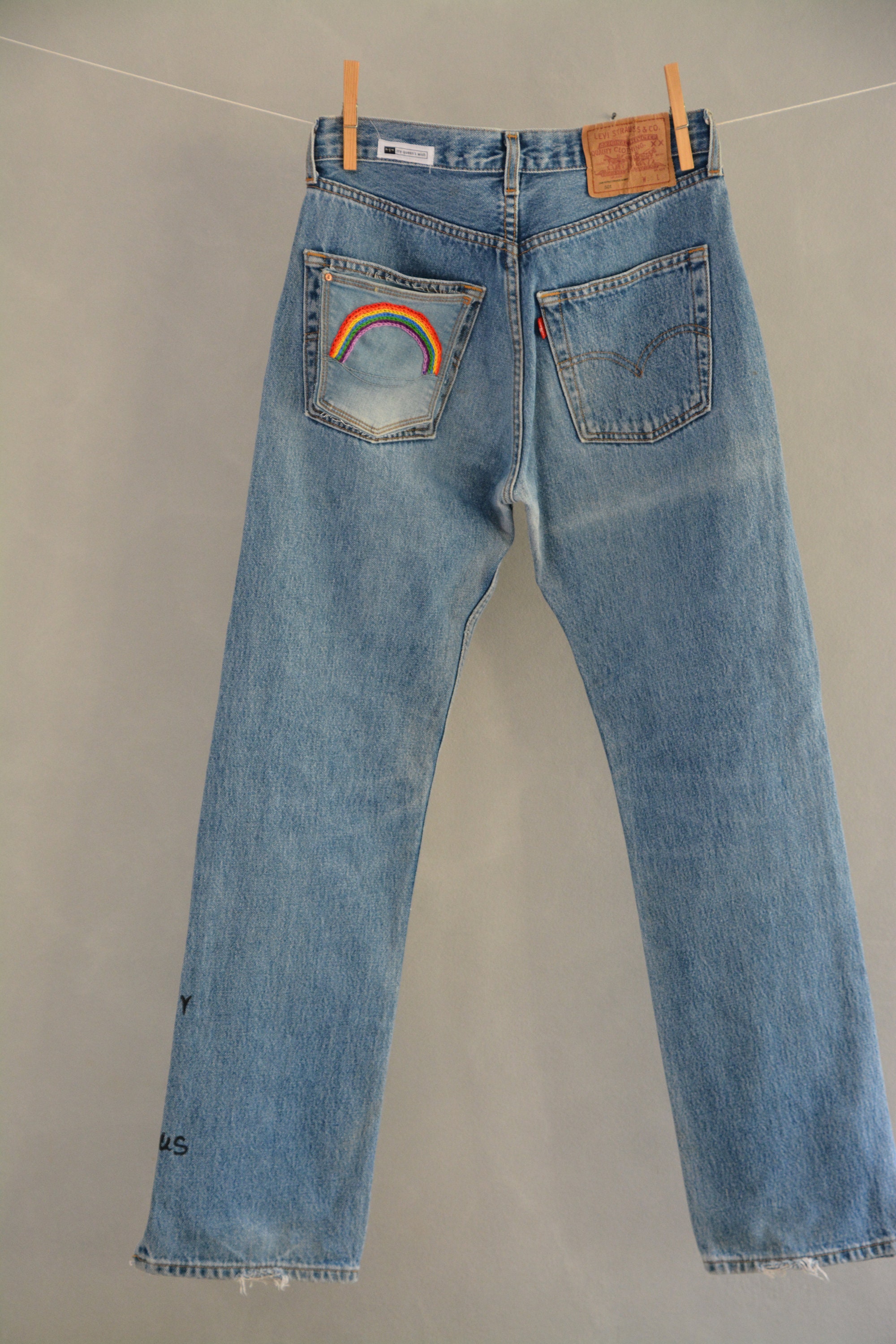 Rainbow Vintage Levi's Jeans Relaxed Mom Jeans Custom Made Jeans Made by  Order Personalized Your Jeans 