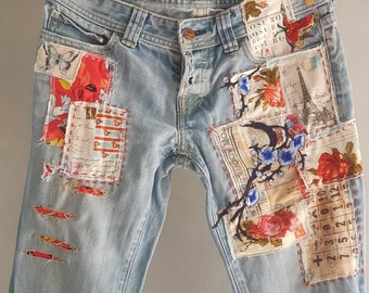 Mickey Mouse Distressed Vintage Boyfriend Jeans/hipster | Etsy
