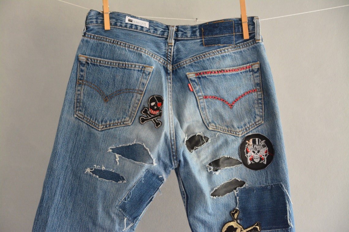 All SIZES High Waist Destroyed Boyfriend Jeans Distressed and - Etsy