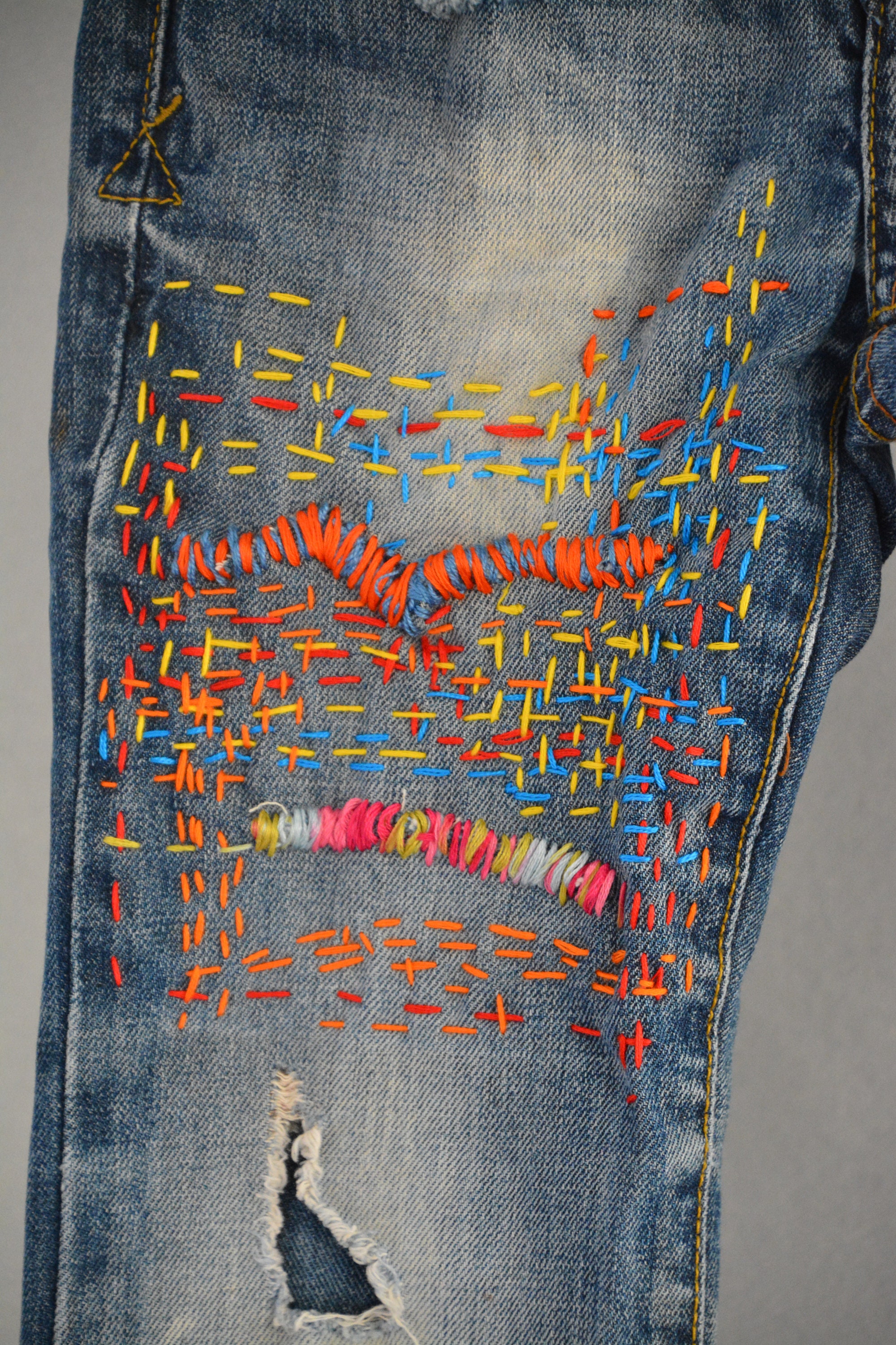 Girl's Distressed Kids Jeans/jeans/bleached/rippedone of - Etsy Israel