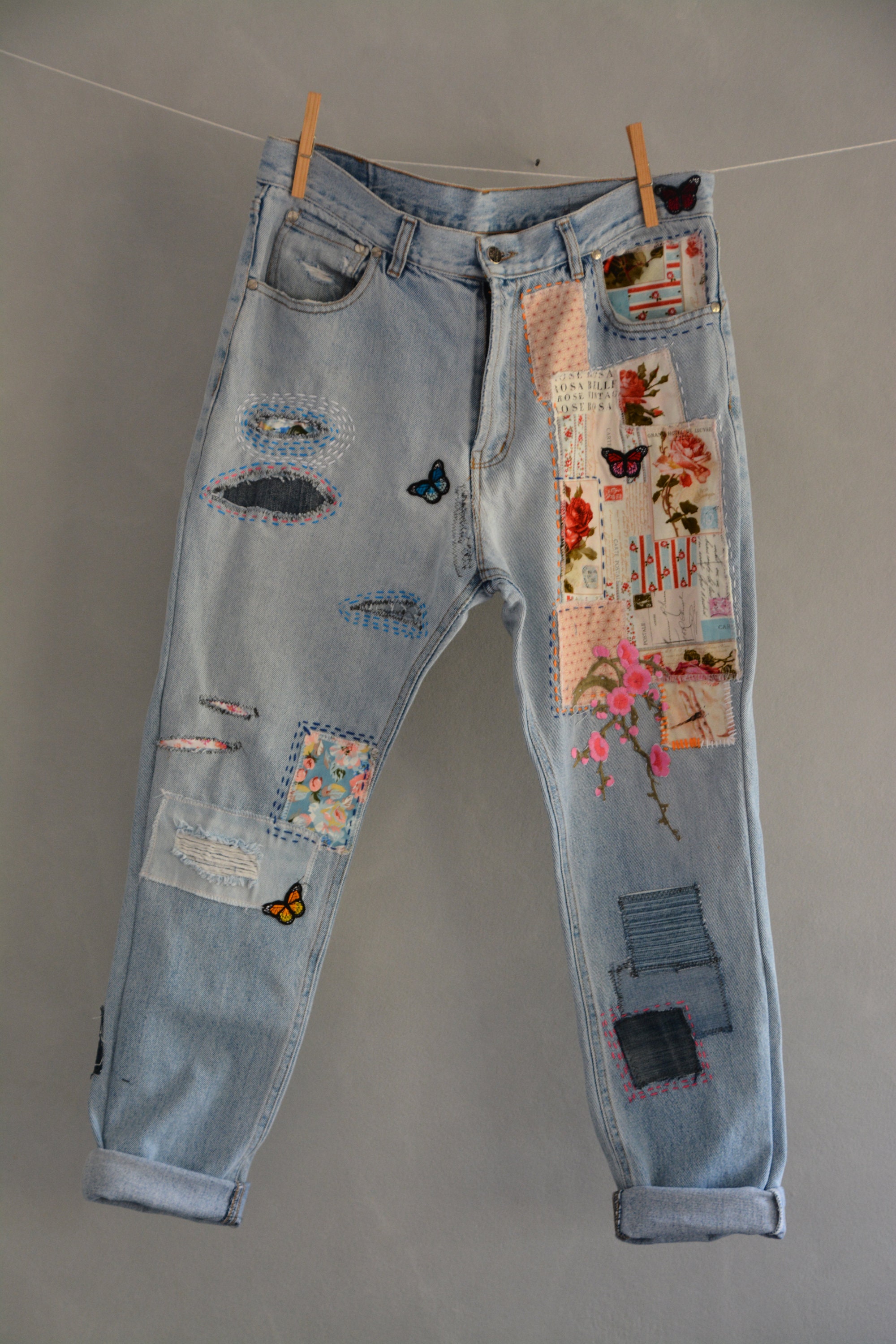 Vintage Distressed Boyfriend Jeans/hipster Jeans/all | Etsy UK