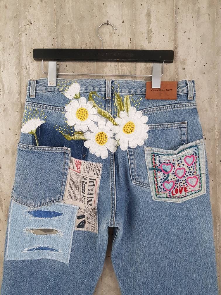 All SIZES High Waist Destroyed Boyfriend Jeans Distressed and | Etsy