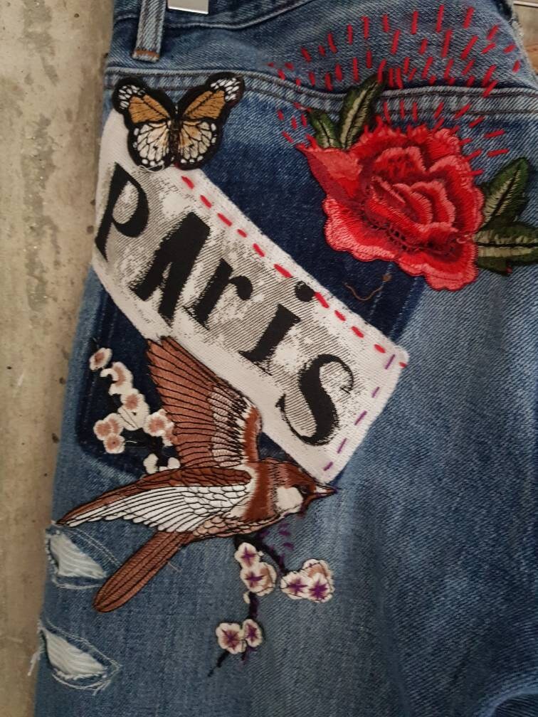 Vintage Jean's Embroidery Jeans All SIZES | Etsy