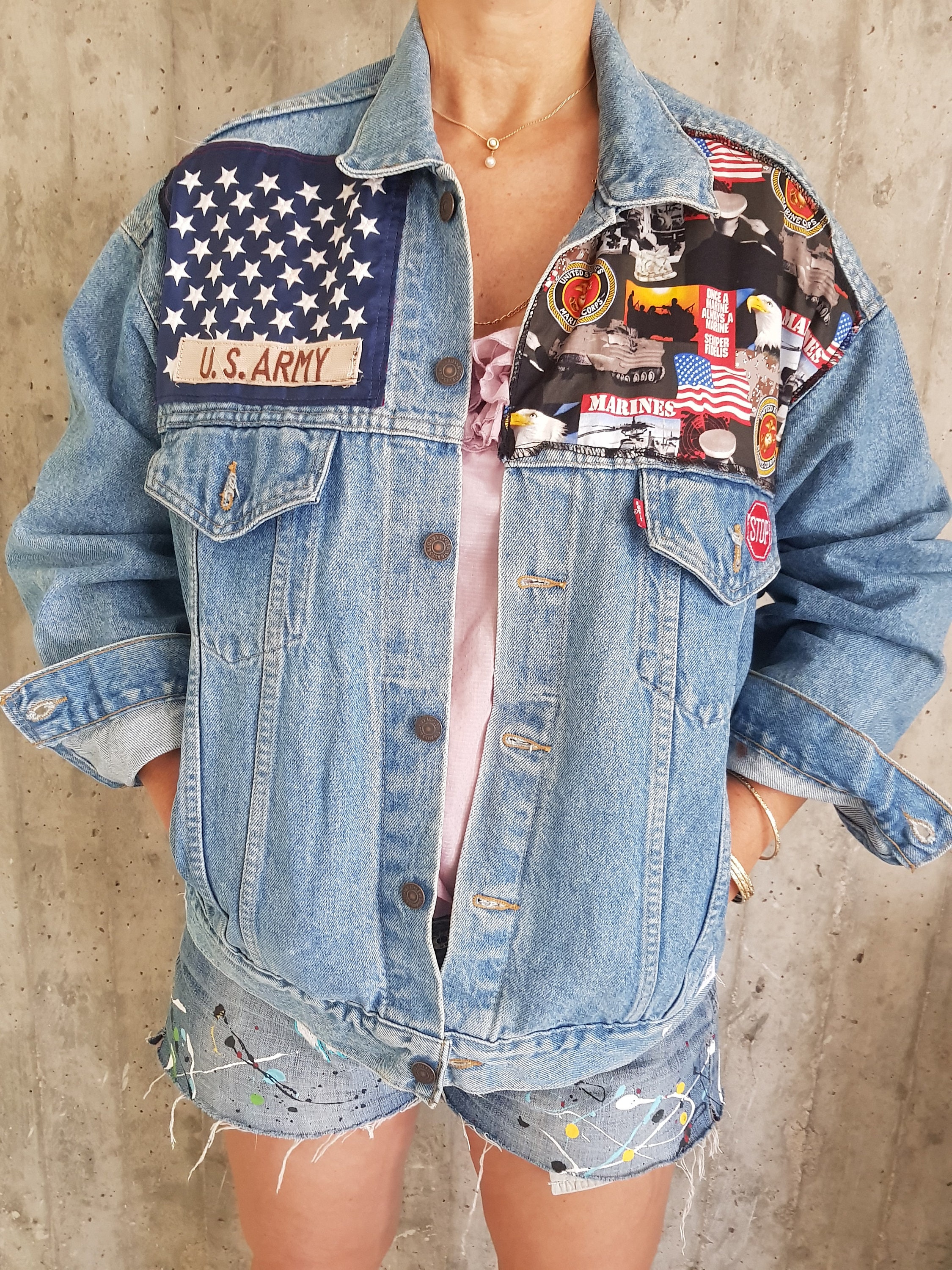 Vintage 80s HIS for Her Slim Fit Denim Jeans Retro Blazer Jacket Hippie  Boho XS -  Canada