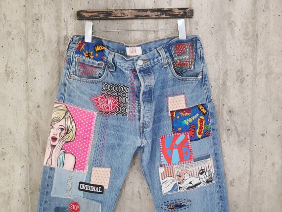 Vintage Levis custom Ripped Vintage Style High Rise Skinny - Etsy