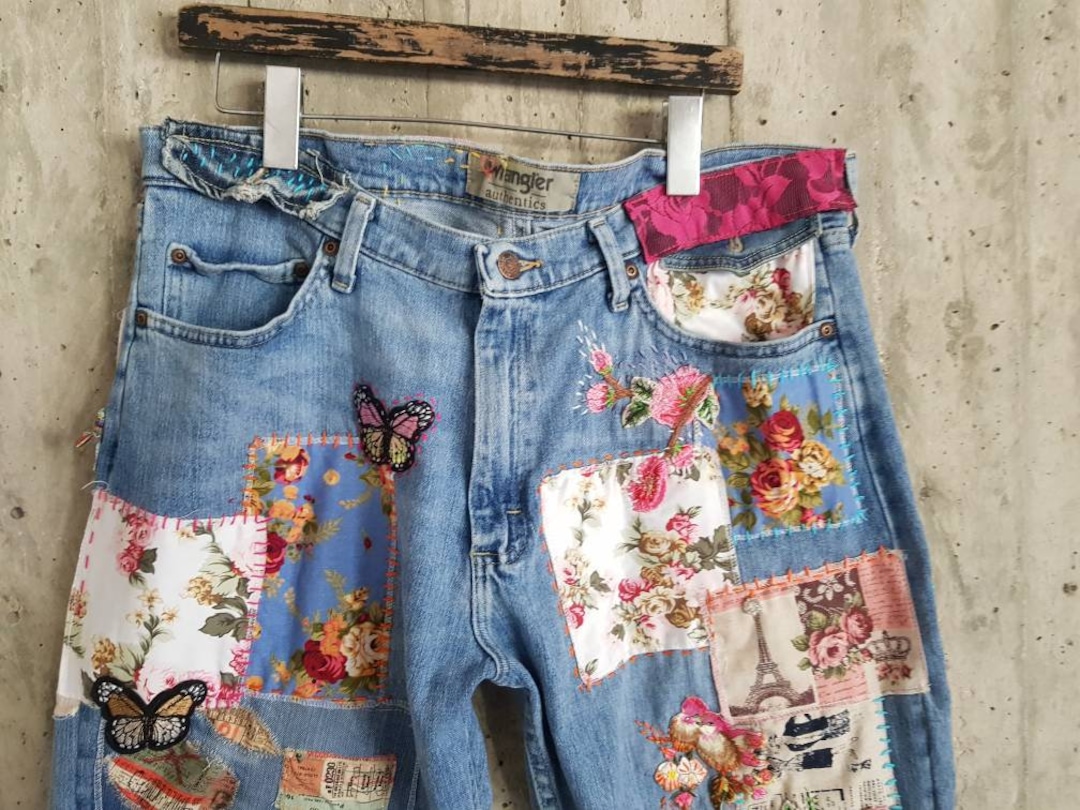 Vintage Jean's Embroidery Jeans All SIZES - Etsy