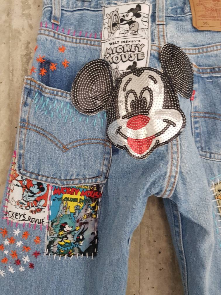 Vintage mickey cheap jeans