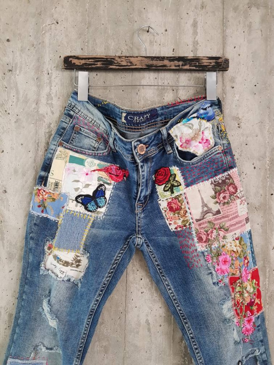 320 Patched & Embroidered Jeans ideas