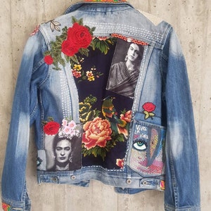 Prida Kahlo Jacket Vintage 80s90s Slim Fit Denim Jeans Retro - Etsy