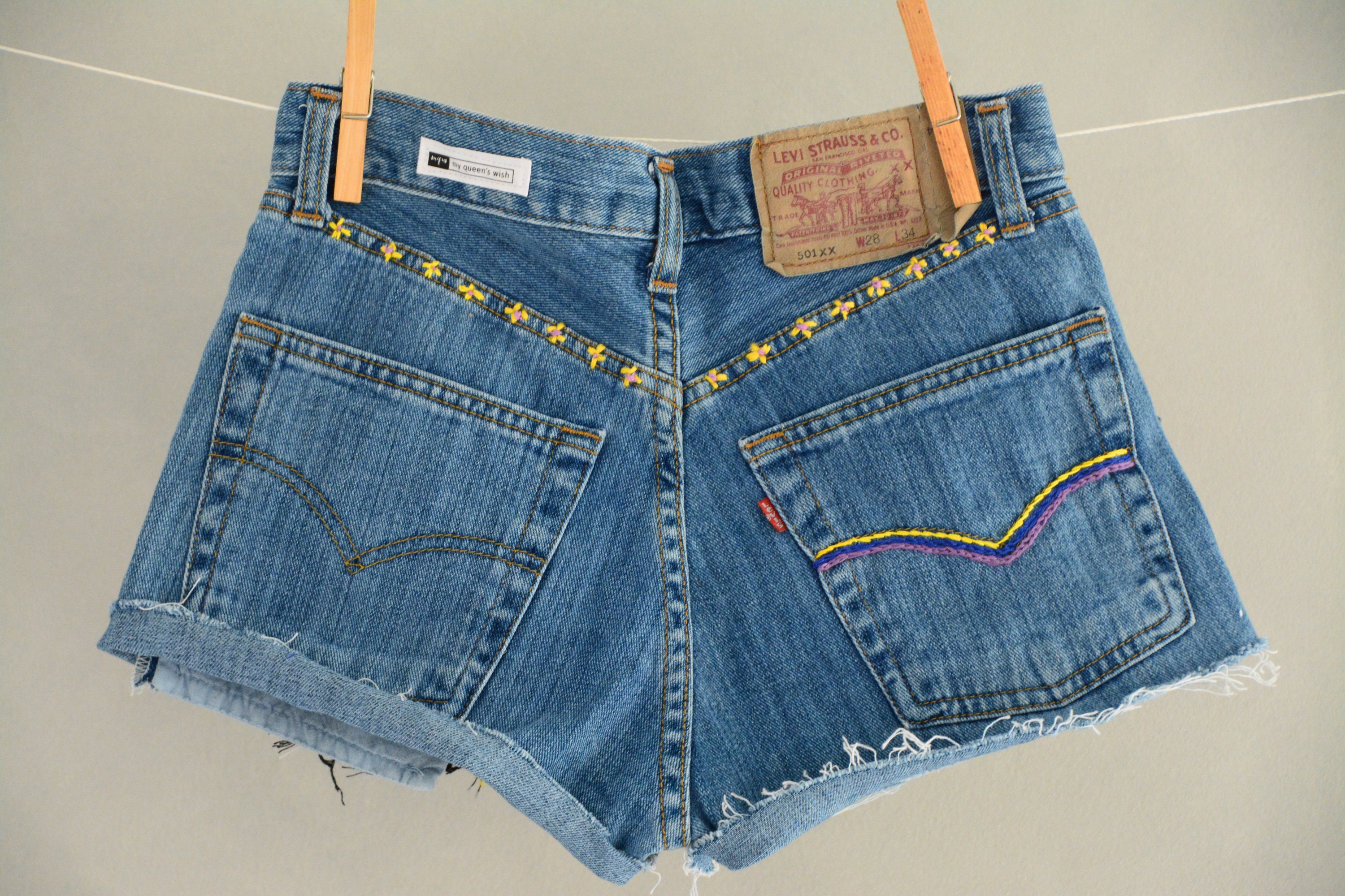 Vintage High Waisted Denim Shorts Distressed Vintage Shorts - Etsy