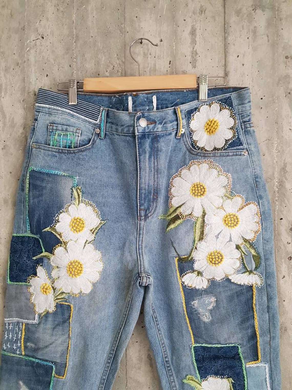 All SIZES High Waist Destroyed Boyfriend Jeans Distressed and | Etsy