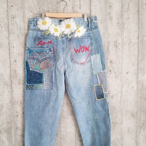 All SIZES High Waist Destroyed Boyfriend Jeans Distressed and - Etsy