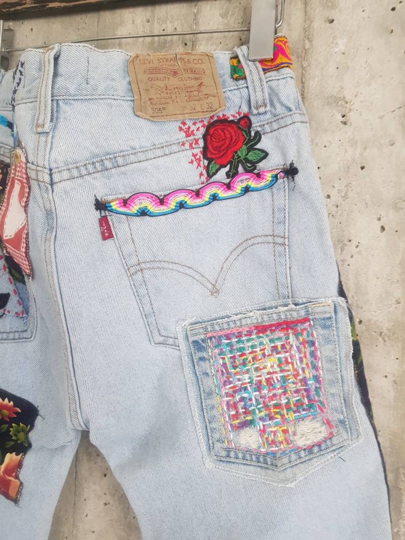 Prida Kahlo Jeans Vintage 80s90s Slim Fit Denim Hippie Boho - Etsy
