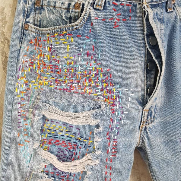 Patched Jeans - Etsy