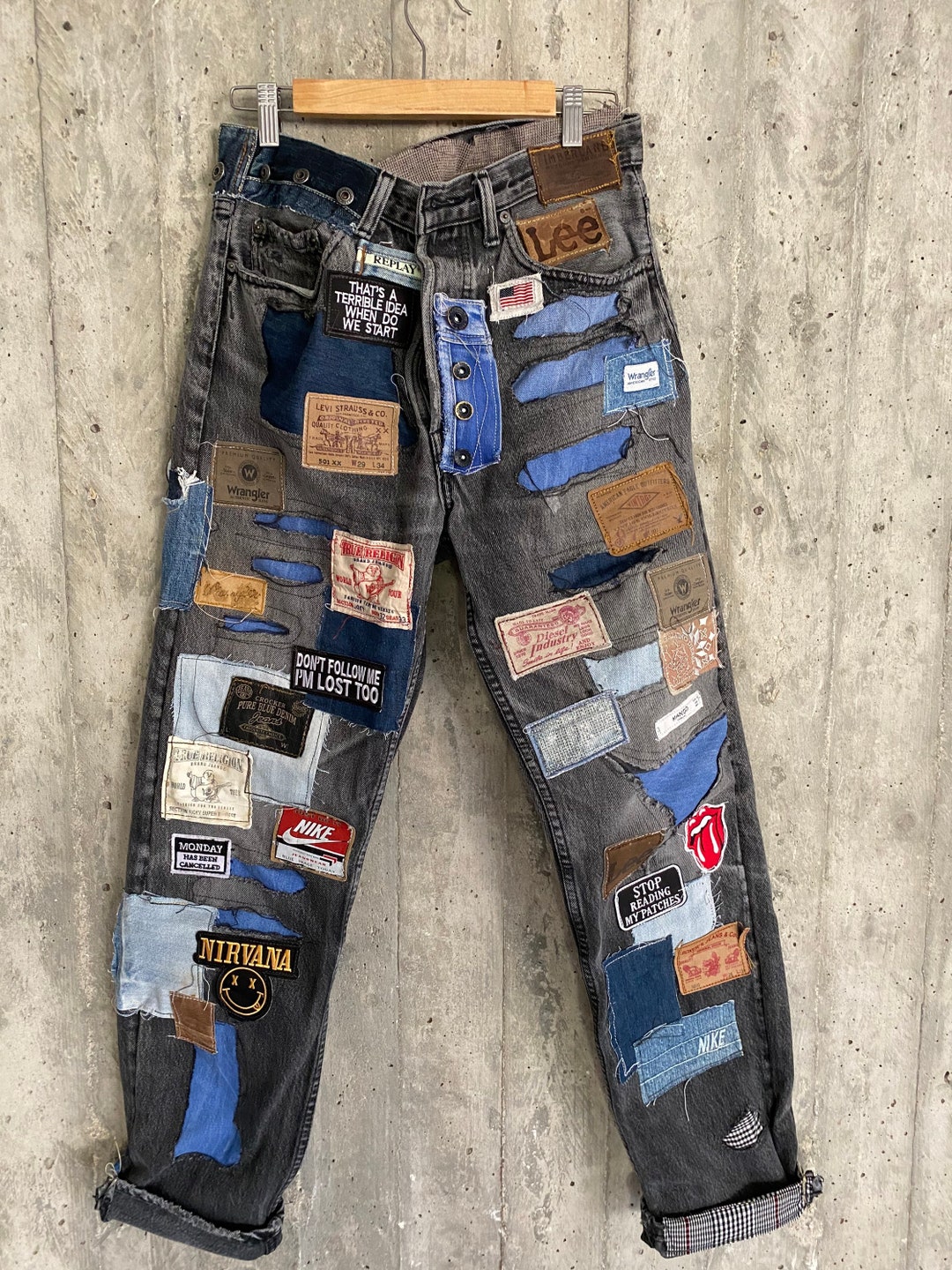 Vintage Womens Jeans, 90s Worker Jeans, Indigo Blue, Hight Waist Pants ...