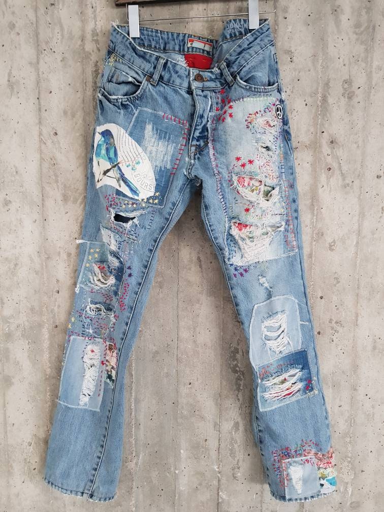 Distressed Vintage Boyfriend Jeans/hipster Jeans/all - Etsy Israel