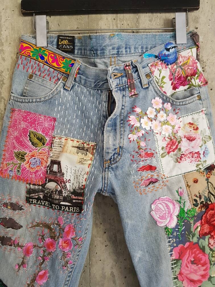 Vintage apcycledĺ Jean's /vintage lee / | Etsy Italia