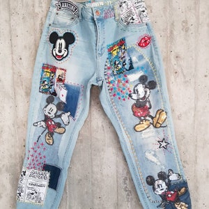 Mickey Mouse Jeansvintage Denim Diesel Lee Boyfriend Jeans - Etsy