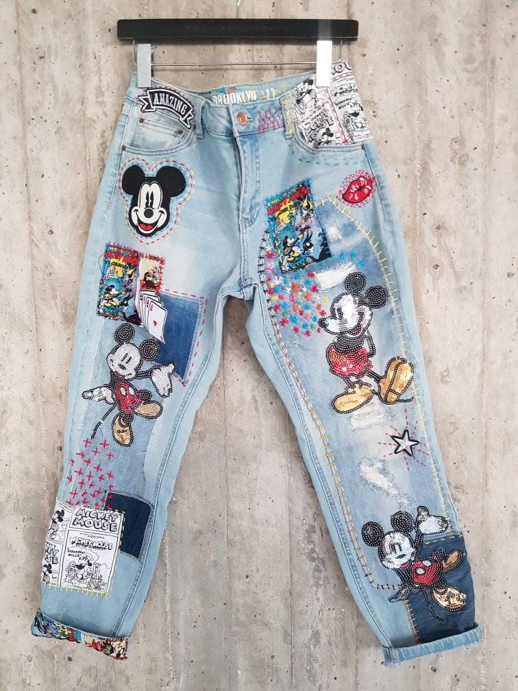 Mickey Mouse Jeansvintage Denim Diesel Lee Boyfriend Jeans - Etsy