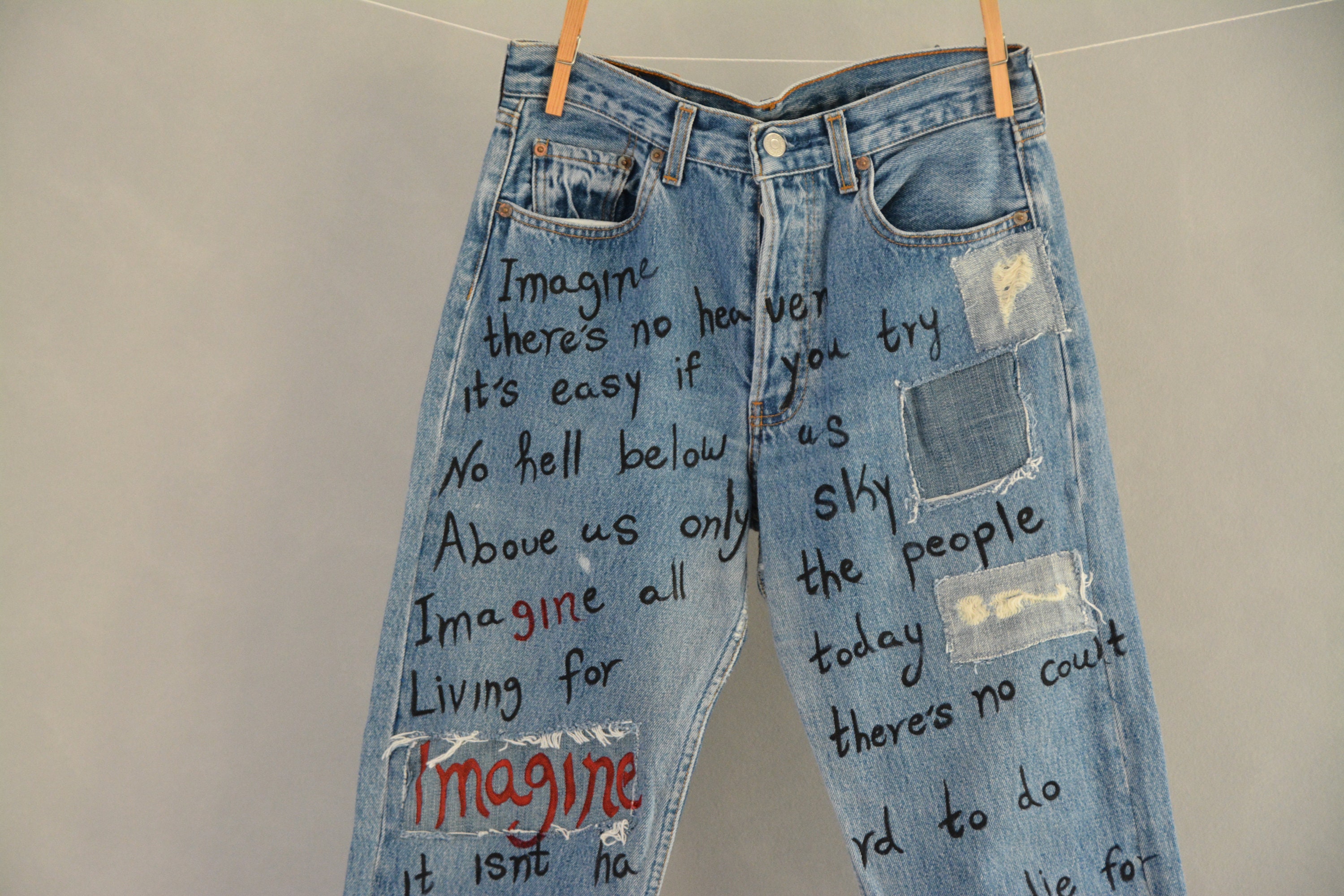 Rainbow Vintage Levi's Jeans Relaxed Mom Jeans Custom Made Jeans Made by  Order Personalized Your Jeans 