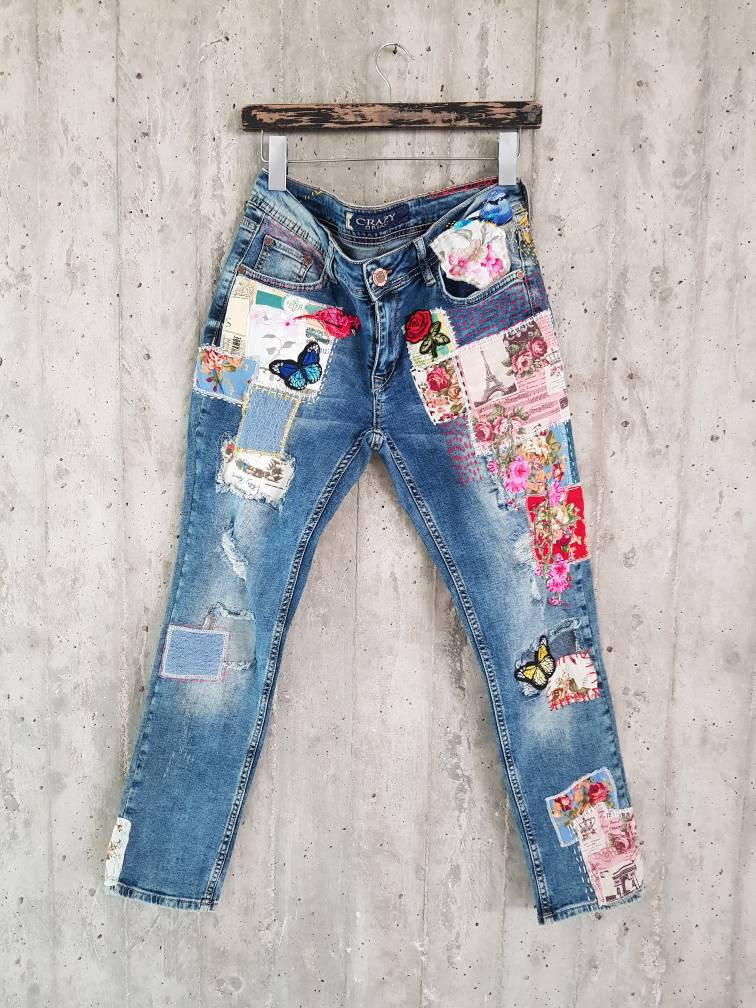 320 Patched & Embroidered Jeans ideas