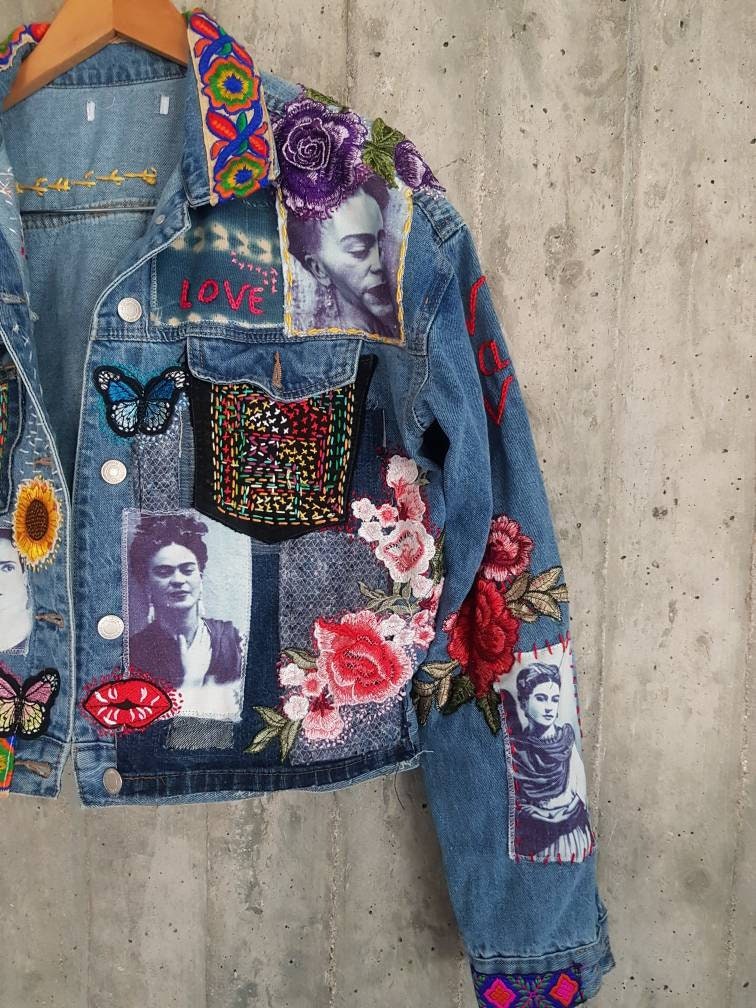 Prida Kahlo Jacket Vintage 80s90s Slim Fit Denim Jeans Retro - Etsy UK