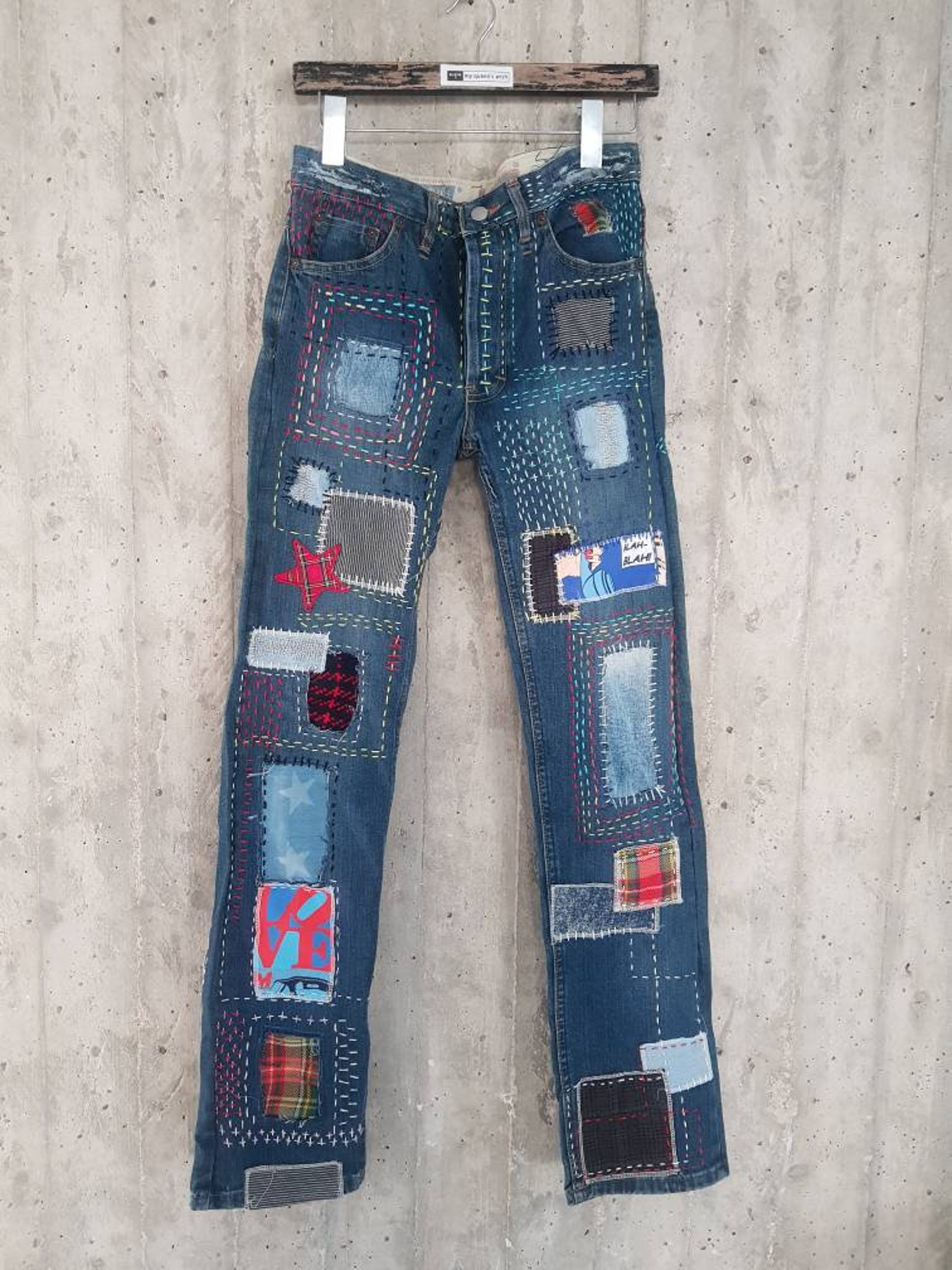All SIZES High Waist Destroyed Boyfriend Jeans Distressed and | Etsy